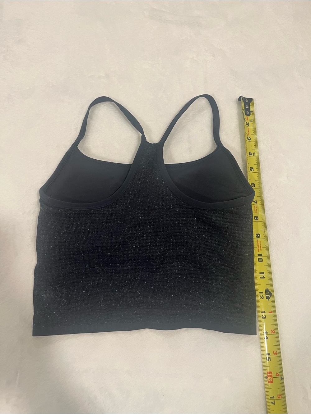 All In Motion Black Glitter Crop Tank Top Sports Bra - Size Small - Picture 2 of 5